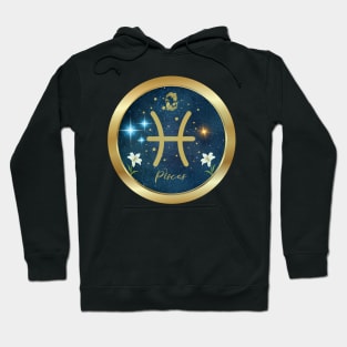 Beautiful Pisces Zodiac sign  Golden Band and flowers Hoodie